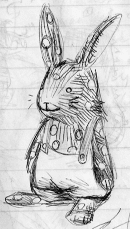 Initial concept art of Jasper as a traditional bunny in the Ethan Fox Books series development