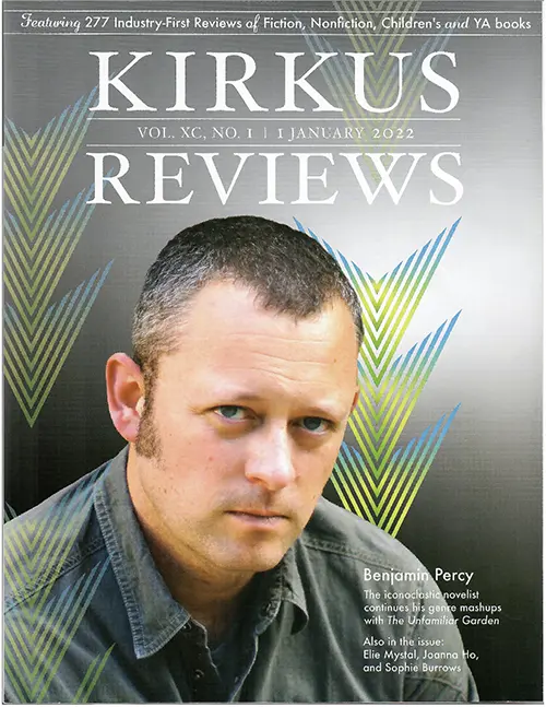 January 2022 Kirkus Review Magazine Cover, featuring advertisements of Ethan Fox Books inside.