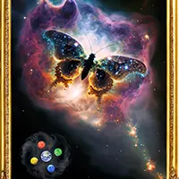 Butterfly Nebula with Four Elemental Worlds
