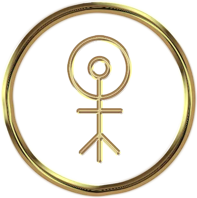 Gold seal of Creator Vraitor from Ceres, associated with the elemental world of pyrodevlin Linus in Ethan Fox Books series