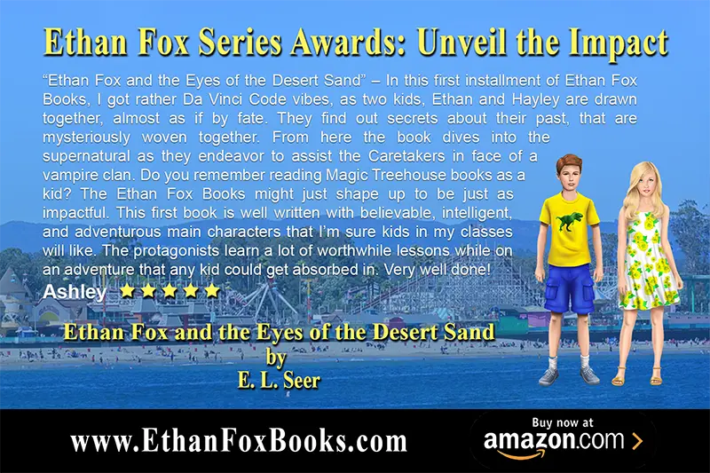 Ethan and Hayley presenting five star in-depth review in Ethan Fox series awards.