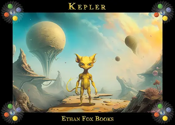 The Ethan Fox Books KidsStagram Imagine Magazine, fantasy book collectibles, Kepler trading card.