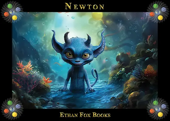 The Ethan Fox Books KidsStagram Imagine Magazine, fantasy book collectibles, Newton trading card.