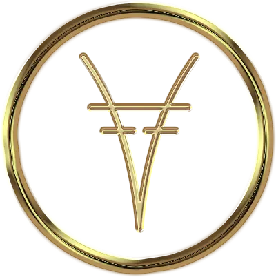 Gold seal of Creator Zamalador from Hades, associated with the elemental world of pyrodevlin Albert in Ethan Fox Books series