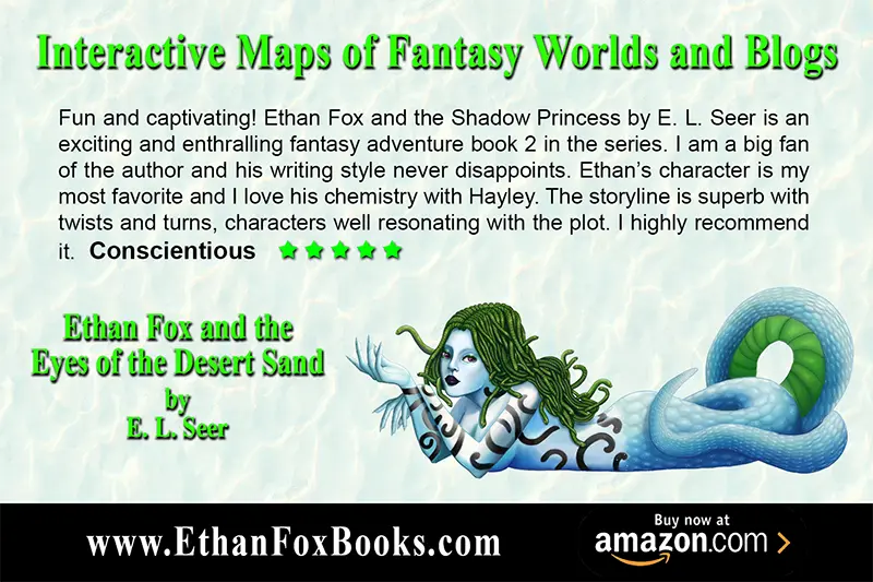 Five star Review: Brianna Tangelwood ignites knowledge with interactive maps of fantasy worlds and blogs. 