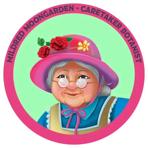 Captivating avatar of Mildred Moongarden, Caretaker Botanist from the Ethan Fox Books series.